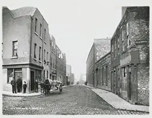 Dublin Prints: Wagons and Pedestrians on Sparsely Populated Dublin Street