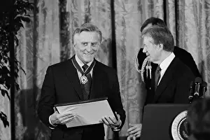 Waist Up Kirk Douglas Getting Medal