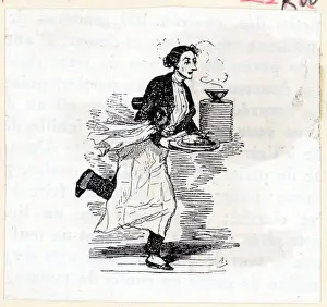 Carrying Prints: Waiter Runs With Dishes
