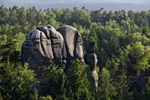 Elbsandstein Mountains Prints: Waldfelsen rocks from Carola rocks near the Affensteine rocks