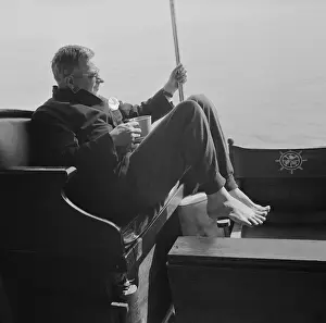 Walker Evans Prints: Walker Evans Sitting Barefoot on Boat