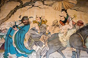 Images Dated 22nd January 2015: Wall Art at Bao an Temple, Taipei, Taiwan