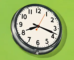 Green Background Prints: Wall Clock