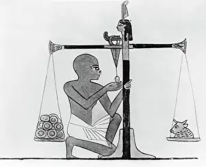 Bull Prints: Wall Painting Of Egyptian W/Scales