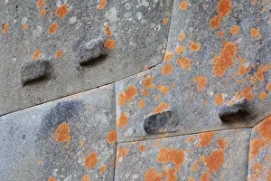 Urubamba Province Prints: Wall, stone work at Ollantaytambo ruins, Peru