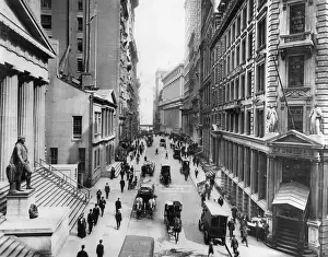 Multistory Building Prints: Wall Street East From Nassau Street