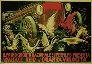Vehicle Prints: Wallace Reid in Film Double Speed, 1920. From a private collection