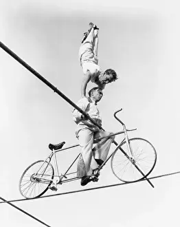 Tightrope Prints: Wallenda Brothers Performing High Wire Stunt
