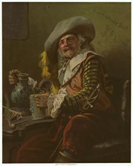Images Dated 14th April 2010: Wallenstein lansquenet, painted by Wilhelm Camphausen (1818-1885), chromolithograph