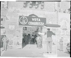 San Marino Prints: Walls of Gate Covered with Communist Posters