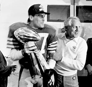 Bill Walsh Celebrates Super Bowl XIX Win