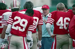Santa Clara Prints: Bill Walsh Talking to Football Team