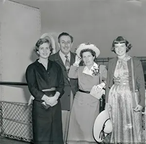 Walt Disney and Family Posing on Deck