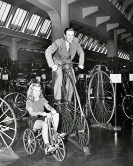Founder Prints: Walt Disney On High Bike, Daughter On Tri