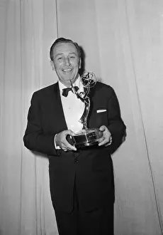 Emmy Award Ceremonies Prints: Walt Disney Holding Emmy Award Statue