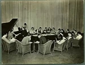 Walt Disney With Scriptwriters in Conference