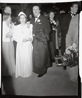 Lillian Disney Prints: Walt Disney and Wife Arriving at Movie Premiere