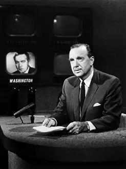 Newscaster Prints: Walter Cronkite Broadcasting News