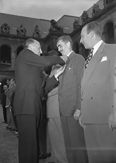 Walter Cronkite Giving Medals to Reporters