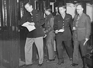 Walter Cronkite and Reporters at Telephone