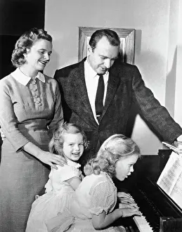 Walter Cronkite with Wife and Daughters