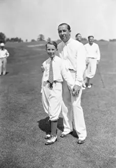 Fatherhood Prints: Walter Hagen Posing with His Son