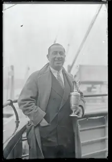 Walter Hagen Posing with Trophy