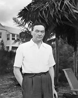 Nassau Prints: Walter Lippman Standing in Garden