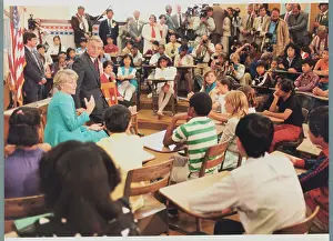 High School Prints: Walter Mondale and Geraldine Ferraro Visiting Civics Class