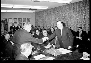 Walter Reuther and Louis Seaton Shaking Hands