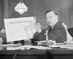 Walter Reuther W/Chart in Hearing