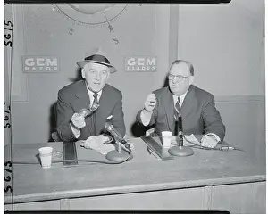 Homer E Prints: Walter Winchell Speaking with Homer Capehart on Television Show