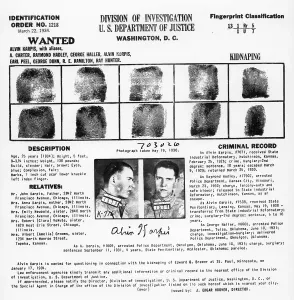 Thief Prints: Wanted Flier Describing Alvin Karpis