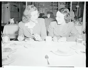 War Brides Having a Meal Together Aboard USS Argentina