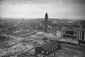 Prints of 1942: Centre of Coventry flattened after German air raids in WW II. Original Publication: Picture Post - Coventry - unpub. (Photo by Haywood Magee/Picture Post/Hulton Archive/Getty Images) Discover the Vision of Haywood Magee – A Master of Mid-Century British Life: War Damage