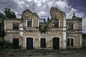 Images Dated 8th August 2017: War Damaged Train Station, Vukovar, Croatia