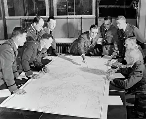 Teamwork Prints: War Generals Discussing Strategic Map