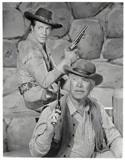 Ward Bond and Robert Horton in Television Still