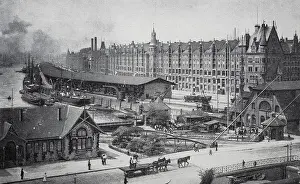 Brick Building Prints: Warehouse in the new free port in the Speicherstadt