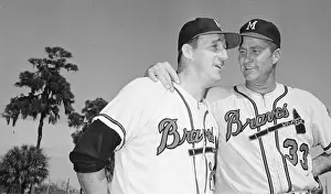 Warren Spahn with Arm Around Lew Burdette