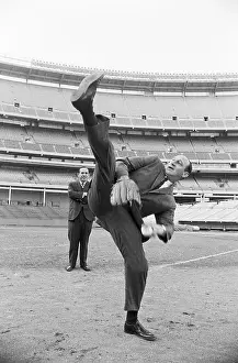 Warren Spahn Does High Leg-Kick In Suit
