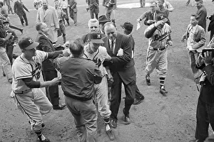 Infielder Prints: Warren Spahn Greeted After World Series