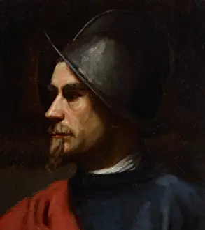 Modernist Prints: Warrior In Helmet