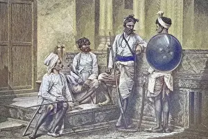 Illustrations Prints: Warrior from the Rajput caste, a warlike and chivalrous tribe from the kshatriya caste