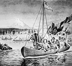 Wash Drawing Prints: Wash Drawing of Meriwether Lewis and William Clark