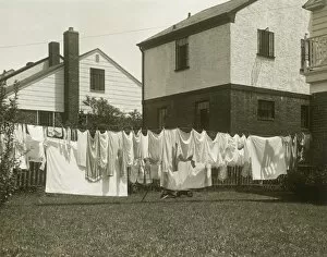 Washing line outside houses