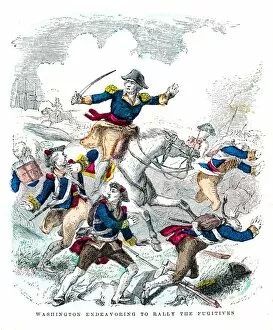 President Gallery: Washington battle the fugitives engraving 1859