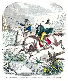 President Gallery: Washington and the countryman engraving 1859