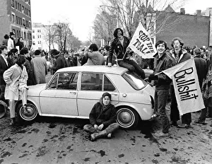 Prints of WASHINGTON D.C. - FEBRUARY 20: protesters block the streets during an anti-Vietnam War protest on February 20, 1970 in Washington D.C. (Photo by Michael Ochs Archives/Getty Images) Vietnam War Prints: Washington D.C. Protests