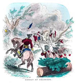 President Gallery: Washington defeat of Braddock engraving 1859